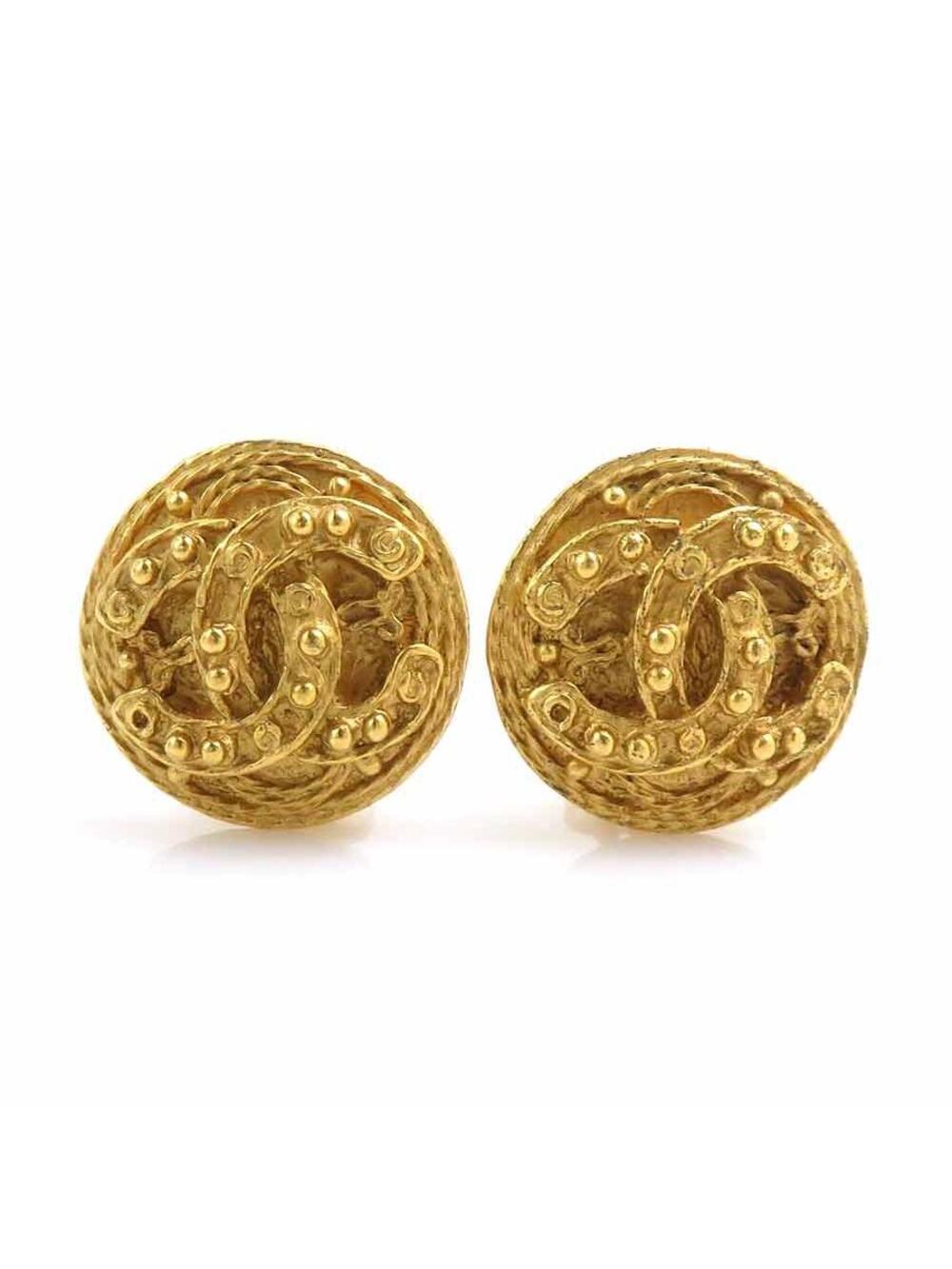 Auth Chanel Vintage Cc Logo Earrings #367761C39B